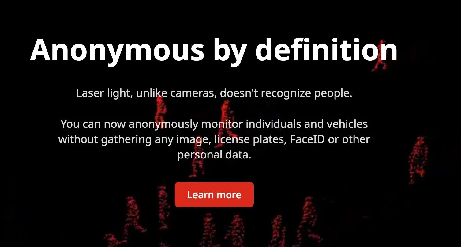 Lidars are natively anonymous unlike cameras which have more privacy risks