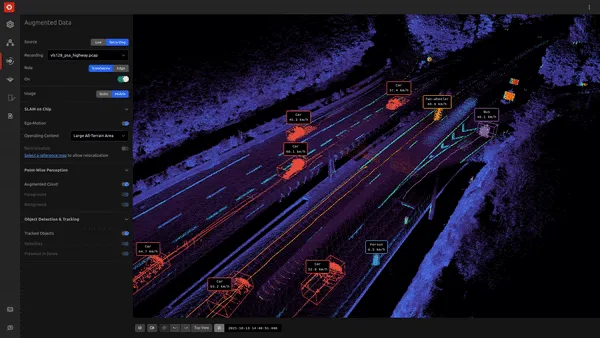 Outsight's lidar software for ITS, tracking vehicles and car type categories