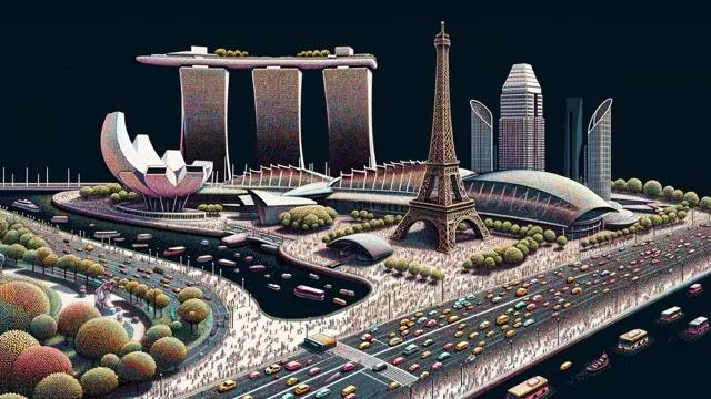 Representative blending of Singapore and Paris for Outsight's partnership