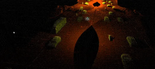 Lidar wide spread coverage of an area