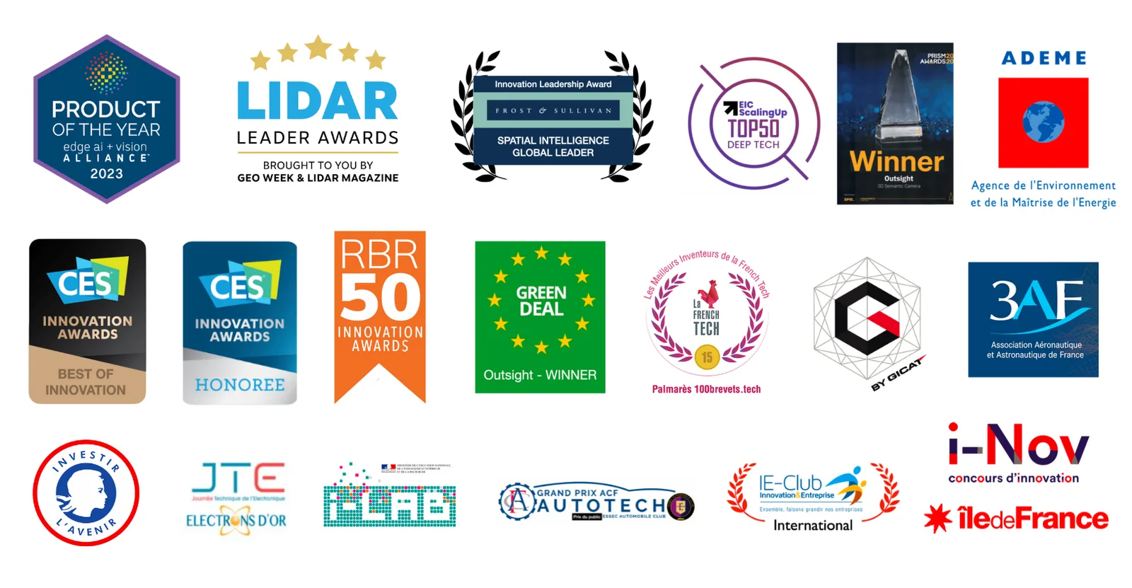Numerous awards that Outsight has won