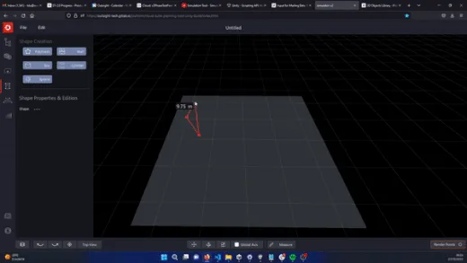 Outsight's simulation tool making 3D shapes for building or obstacles 