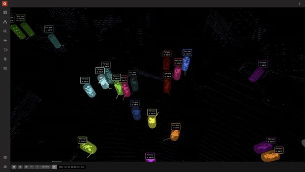 Using Outsight's lidar software for creating a zone of interest for passenger tracking