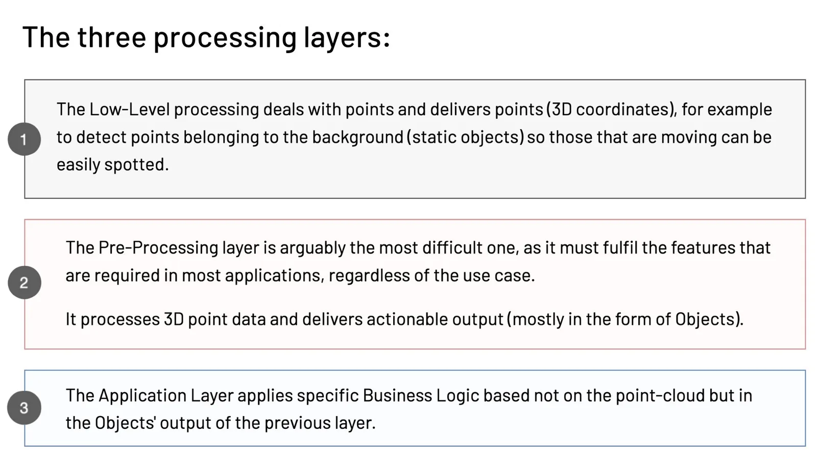 Three processing layers