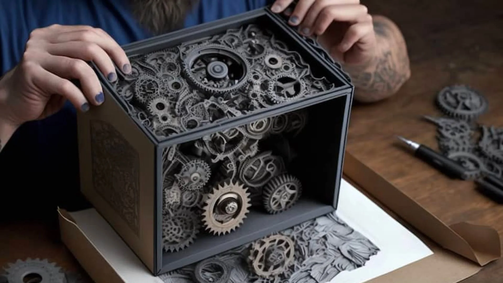 Box with multiple gears showing the complexity of how something works relating to Lidar technology
