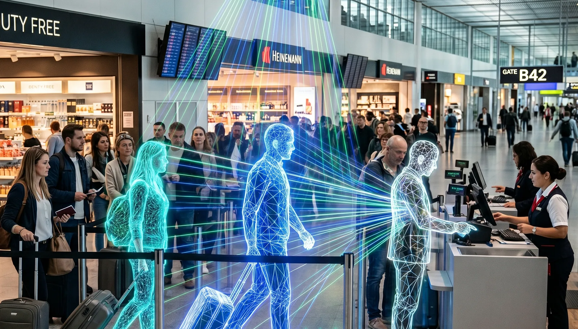 Lidar, thanks to 3D data, provides the information for Outsight Platform to optimize queues in Retail and Airports